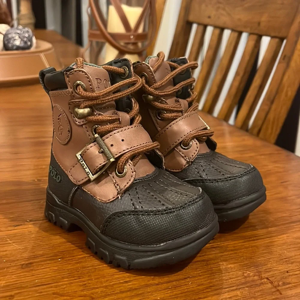 Polo Ralph Lauren Colbey Boots Tan new Preschool Toddlers Size 5 Boys Girls